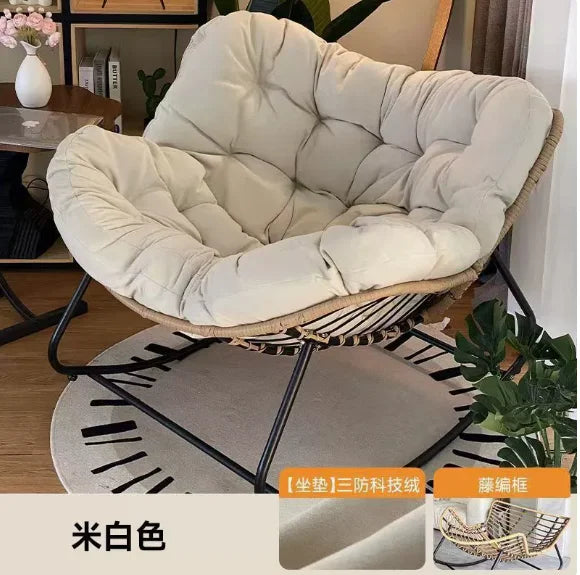 Metal Rocking Chair Adult Reclining Chair Balcon Home Single Leisure Chairs Living Room Red Sofa Chair Lazy Recliner
