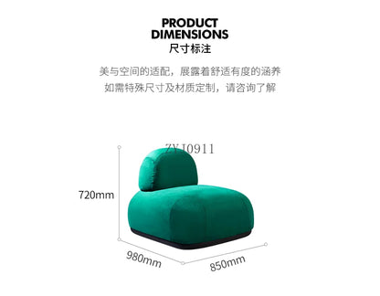Italian minimalist light luxury suede single sofa chair living room furniture