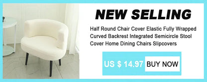 Semi-Circular Chair Cover Elastic Dining Chairs Slipcovers Accent Curved Chairs Dustproof Covers Armchair Seat Case Home Decor