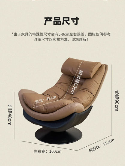 AASingle Sofa Rotating Chair Balcony Living Room Leisure Chair Light Luxury