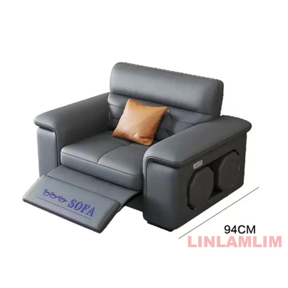 MANBAS Sectional Sofa Bed with Storage, Genuine Leather Reclining Couch, Space-Saving Convertible Sleeper Sofa for Living Room