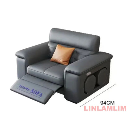 MANBAS Sectional Sofa Bed with Storage, Genuine Leather Reclining Couch, Space-Saving Convertible Sleeper Sofa for Living Room
