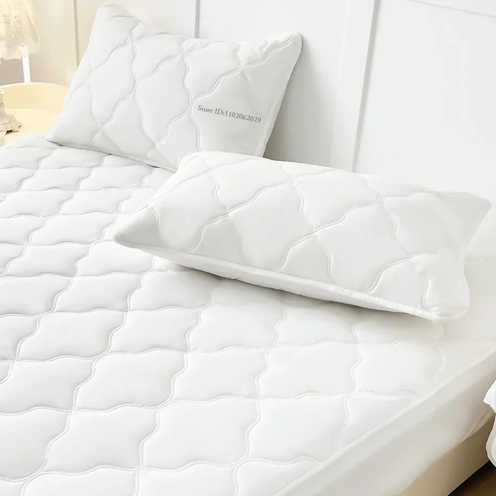 Fitted Bed Sheet Protector Breathable Waterproof Bedspreads Cover Anti-mite Anti-bacterial