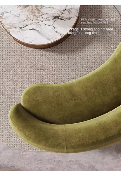 Nordic Curved Living Room Sofas Creative Fabric Cashew Lazy Sofa Reception Lounge Area Back Sofa Bed Home Living Room Furniture