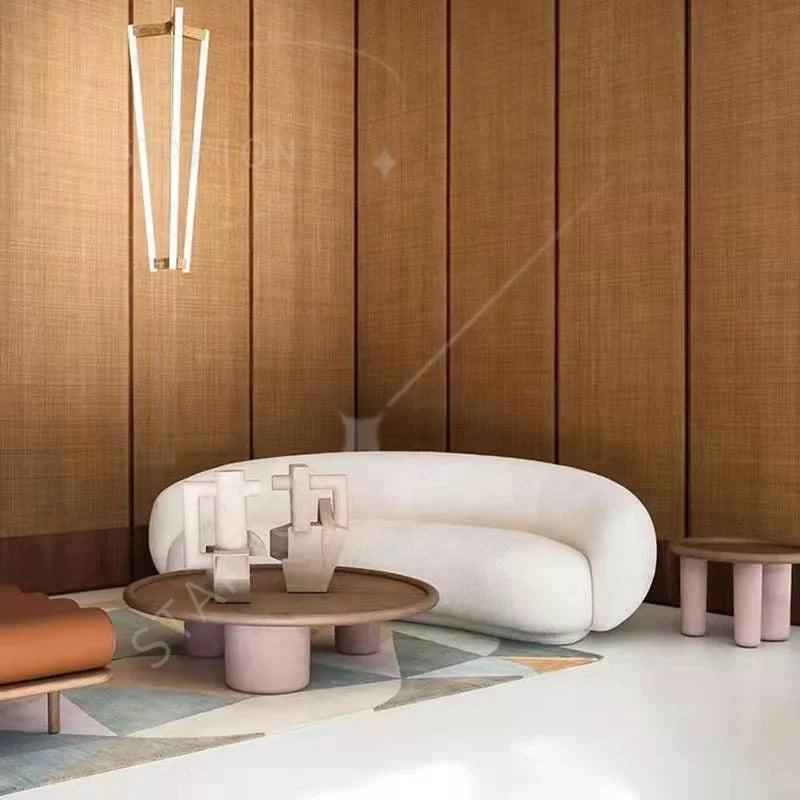 Semicircle Curved Sectional Sofa Living Room Modern Velvet Boucle Fabric Julep Sofa