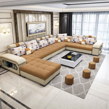 Fabric sofa, simple and modern size, living room, Nordic latex technology fabric sofa