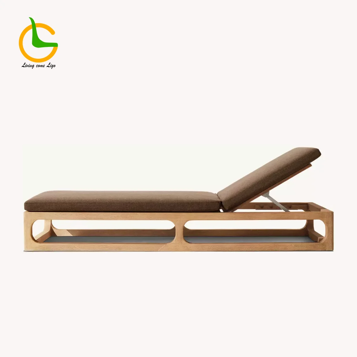 Modern style sun lounger for outdoor hollow solid wood sun lounger for swimming pool garden outdoor terrace