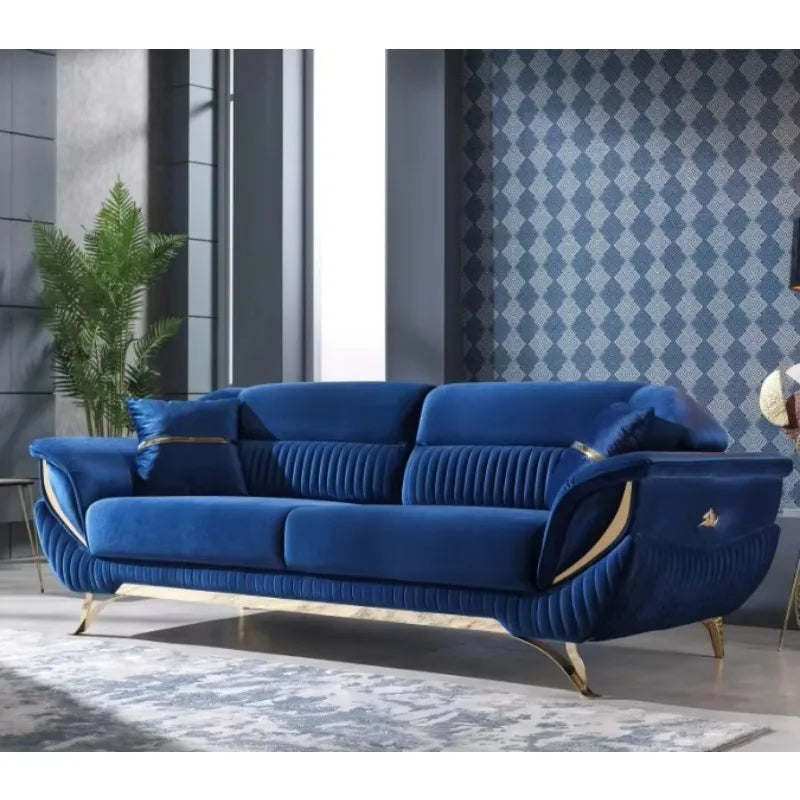 Light luxury fabric fashion living room sofa 3-seat home villa sofa