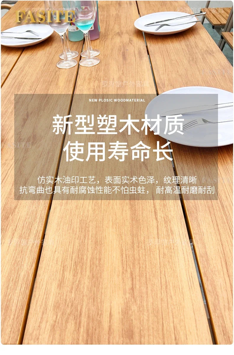 Courtyard table and chair outdoor balcony waterproof and sunscreen garden outdoor leisure table and chair combination