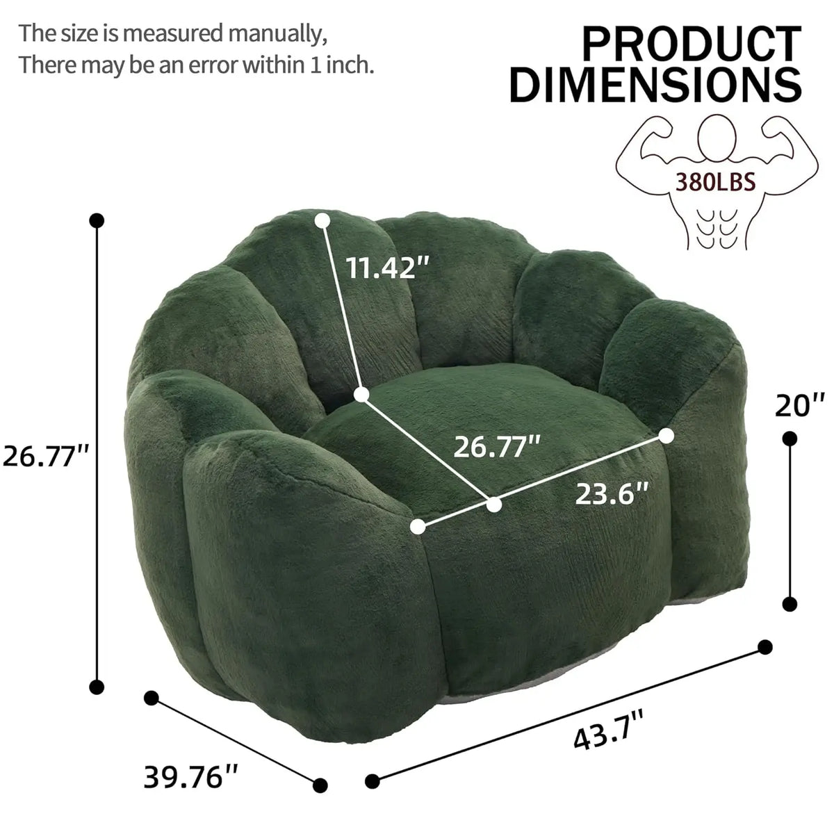 Bean Bag Chair for Adults, Floral Shaped Bean Bag Single Sofa, Ultra Soft Faux Fur Floor Sofa, Oversize Reading, Customized