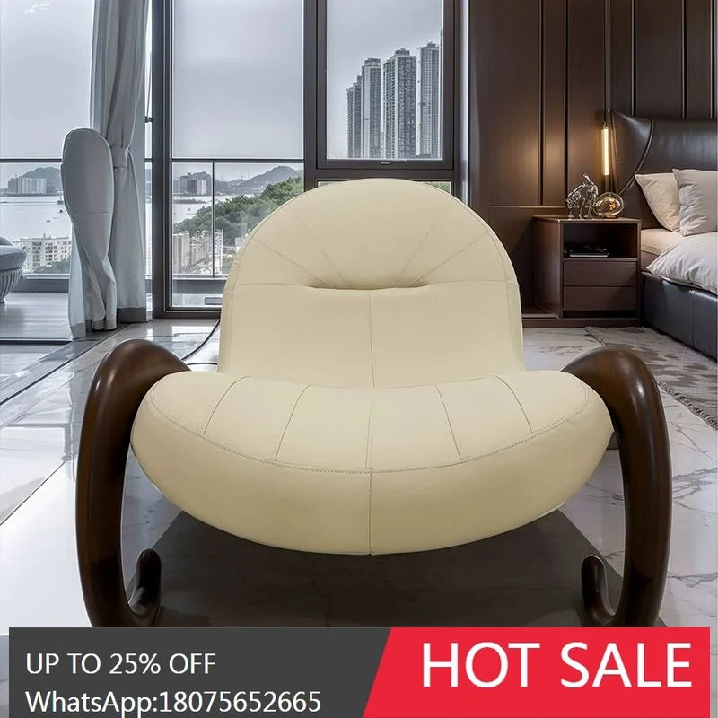 SGF Sofa Chair Creative Single New Italian Minimalist Genuine Leather Leisure Recliner