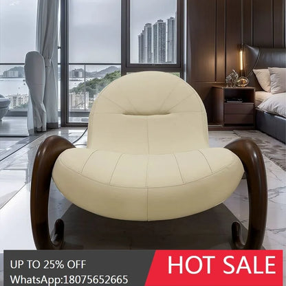 SGF Sofa Chair Creative Single New Italian Minimalist Genuine Leather Leisure Recliner