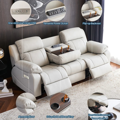 Hot-selling Pu leather living room electric recliner sofa manufacturer 3-seat functional furniture electric recliner sofa set