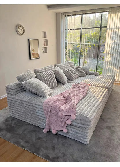 Corduroy Lazy Sofa Straight Row Sponge Fabric Armchair Recliner Compressed Vacuum Sofa Bed Lounge Living Room Bedroom Furniture