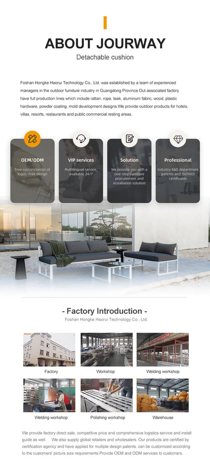 Waterproof Patio Sofa Set PE Wicker Rattan Sectional Outdoor Furniture Handmade Aluminum Contemporary Garden Rattan Sofa Set