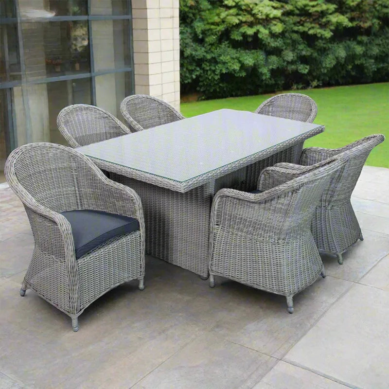 US Retro Outdoor Rattan Cafe Restaurant Table and Chair Combination Open-air Courtyard Garden Rattan Dining Table and Chairs