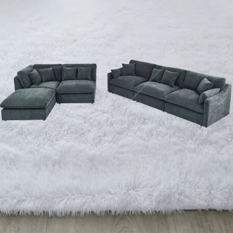 Modern Chinese Style Modular Sofa Set Wood Furniture for Living Room and Hotel Stylish House Furniture Black Corner Could Sofa