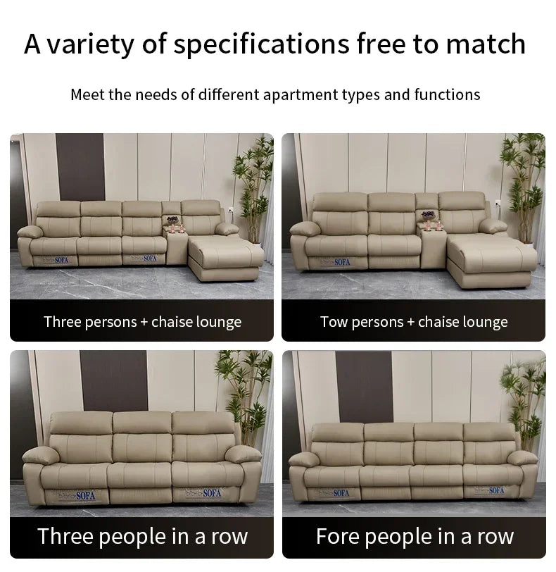 Modern Italian Living Room Sofas Modular Electric Recliner Sofa Bed Multi-functional Leather Minimalist Divano Room Furniture