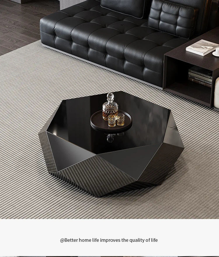 Italian Minimalist Gold Diamond Coffee Table Designer High-end Small Apartment Modern Simple Special-shaped Light Luxury Living