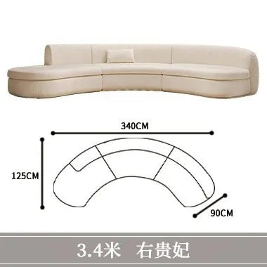 Curved sofa living room, light luxury, modern Internet celebrity hotel, beauty salon, lobby lounge area, reception of guests