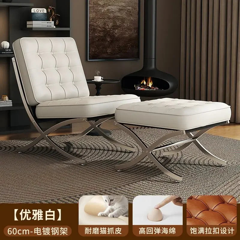 Balcony Throne Relax Reading Modern Room Decor Fashion Chairs Black Metal Living Room Chairs Comfortable Sillones Home Design