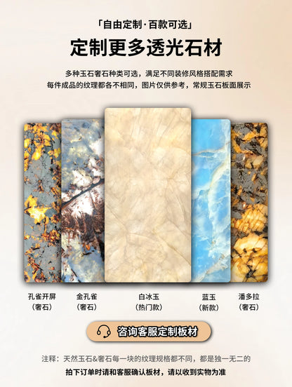 B132 Rectangle jade luxury stone coffee table living room square modern design large flat layer luxury stone coffee table