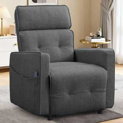 Luxury Adult Electric Recliners for Comfortable Living Spaces, Cashmere Upholstered Recliner with Easy One-Touch Recline and Sid