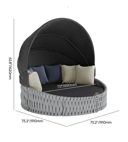Outdoor Rattan Aluminum Alloy Lounge Bed Leisure Hotel Beach Open-Air Sofa Recliner Set