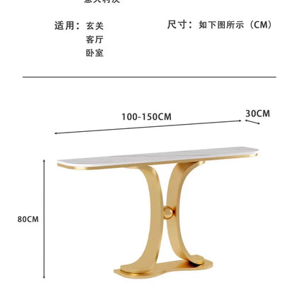 Light luxury entrance table New Chinese  table against the wall Living room Semicircular