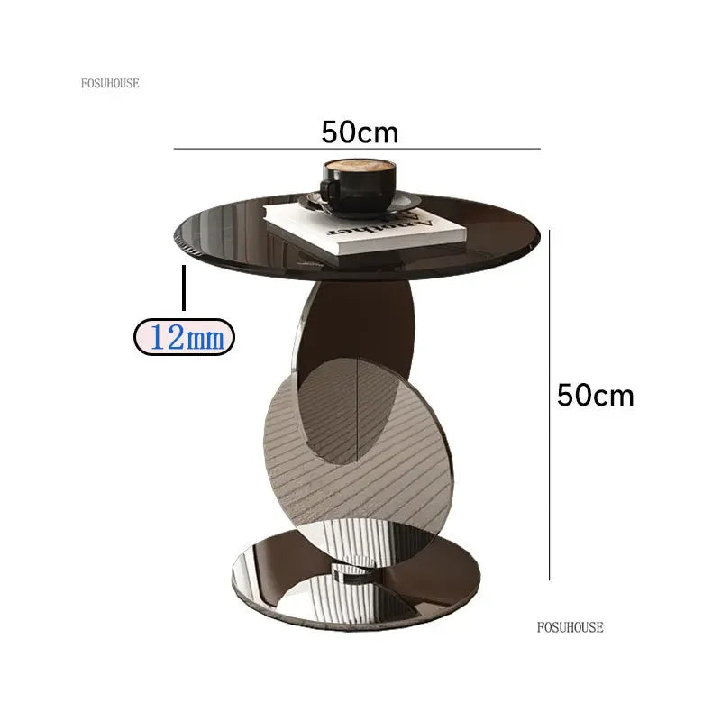 Nordic Light Luxury Coffee Tables Glass Side Table Designer Stainless Steel Corner Table Home Furniture Living Room Coffee Table
