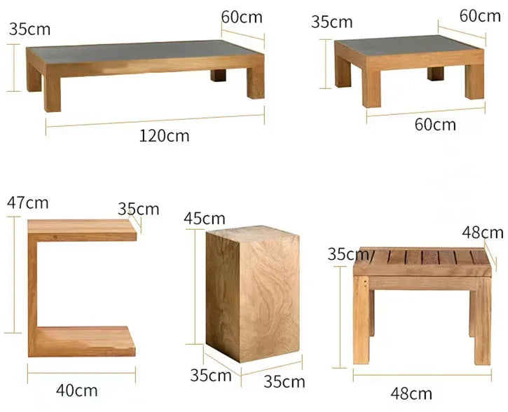 Leisure Outdoor wood Furniture waterproof villa sectional garden solid teak  wood outdoor sofa