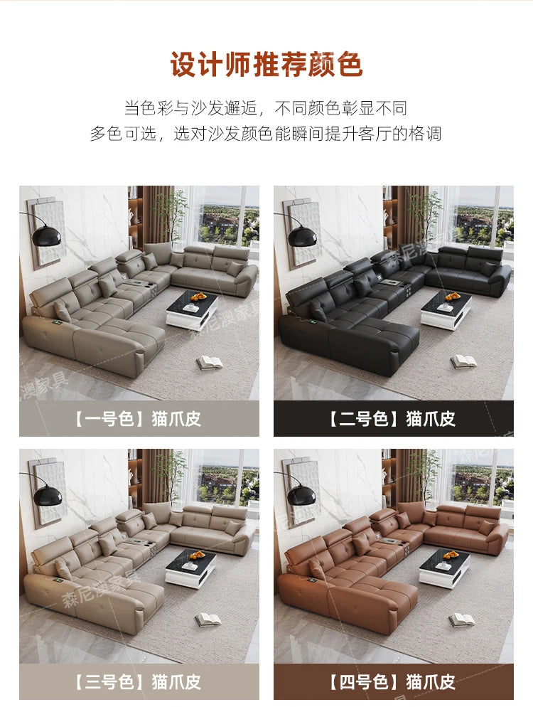 Modern Minimalist Sofa Leather Recliner Corner Living Room Sofa Relaxing Comfortable Muebles Para Habitacion Home Accessories