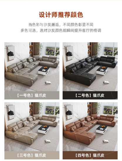 Modern Minimalist Sofa Leather Recliner Corner Living Room Sofa Relaxing Comfortable Muebles Para Habitacion Home Accessories
