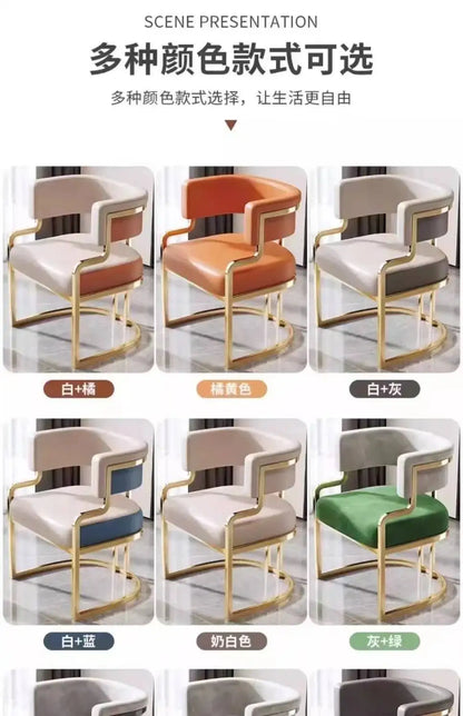 Luxury Dining Chairs Hotel Sales Office Receives Mahjong Sofa Chairs To Discuss Makeup Chairs in Nail Shops Velvet Bar Stool Hig