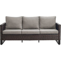 Outdoor Couch Patio Furniture: Wicker Patio Sofa with Deep Seat High Back, 800Lbs Weight Capacity Oversize Outdoor