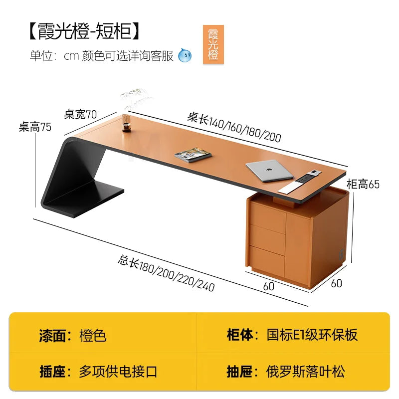 Luxury Paint Office Desk High-end Simple Modern Creative Boss Desk President Manager Mesas De Escritorio Office Furniture