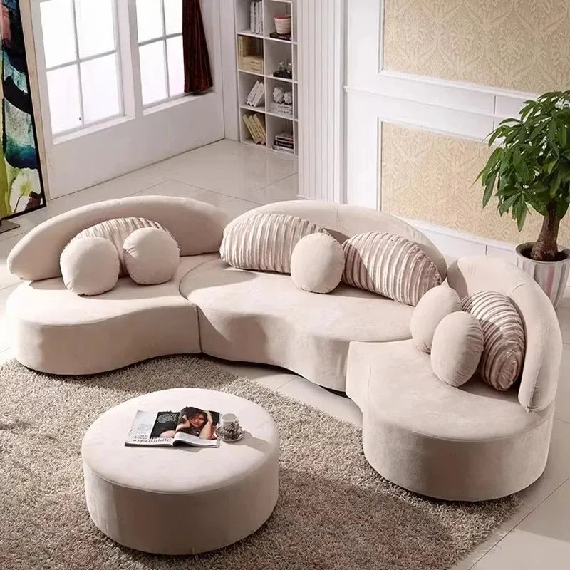 Nordic Set Furniture Living Room Curved Sofa Sectional Couch Set Modern Living Room Sofa Floor Sofas Couch