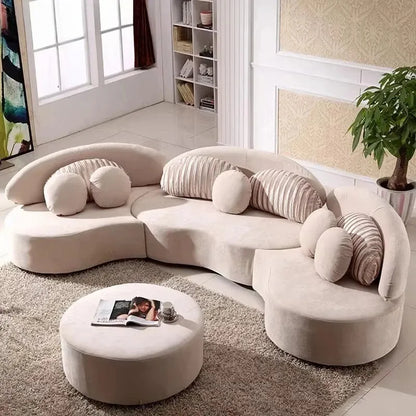 Nordic Set Furniture Living Room Curved Sofa Sectional Couch Set Modern Living Room Sofa Floor Sofas Couch