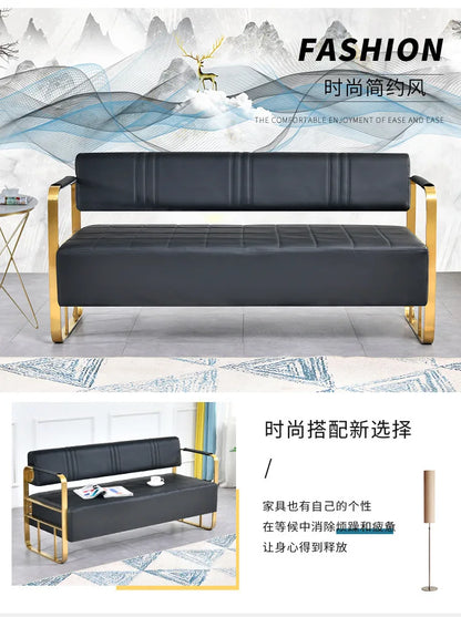 Barber Shop Waiting Chair Internet Celebrity Small Sofa Beauty Salon Simple Light Luxury Sofa Clothing Store Reception