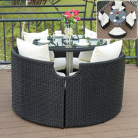 Outdoor leisure courtyard rattan chair five-piece combination outdoor villa open-air balcony creative storage home back chair