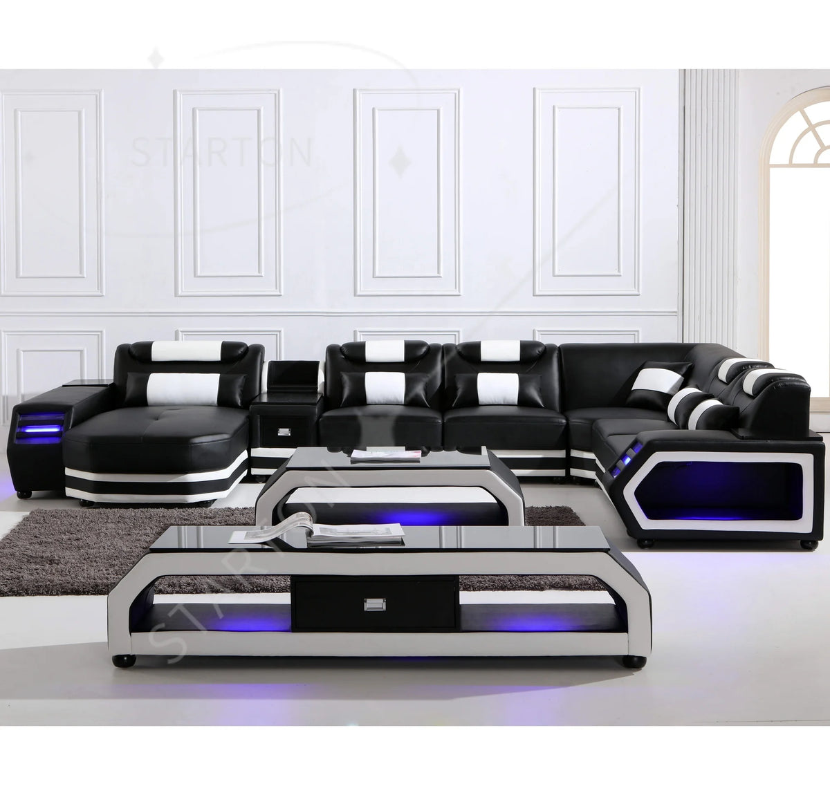 Functional  Sofa Set for Home Sala Set Leather Couch Sectional Sofa Modern Gray Fabric Sectional Couch 1 Set 3 Years
