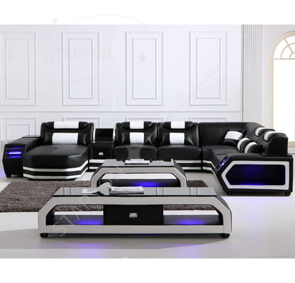 Functional  Sofa Set for Home Sala Set Leather Couch Sectional Sofa Modern Gray Fabric Sectional Couch 1 Set 3 Years
