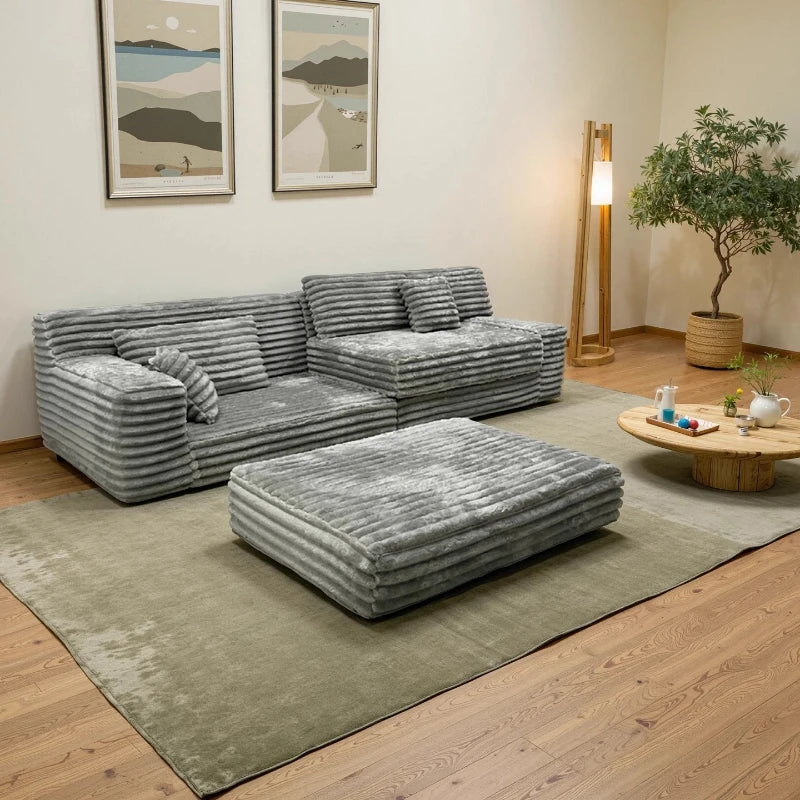 Straight Row Compressed Sofa Living Room Bedroom Cloth Art Modern Folding Sofa Bed Multifunctional Lazy Sponge Lounges Furniture