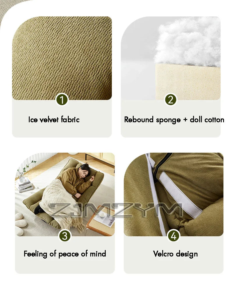 360° Rotation Fabric Rotating Sofa Chair for Living Room Balcony with Adjustable Backrest Lazy Sofa Leisure Chairs