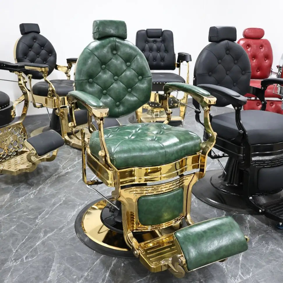 Luxury Barber Shop Barber Chair, 360° Rotatable and Lie Diagonally, Hydraulic Lift, Chairs, Beauty Hair Cut Salon Furniture