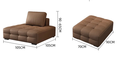 Modern Minimalist New Leather Living Room Lawrence Italian Light Luxury Straight L Shaped Sectional Lazy Soft Tatami Lounge Sofa