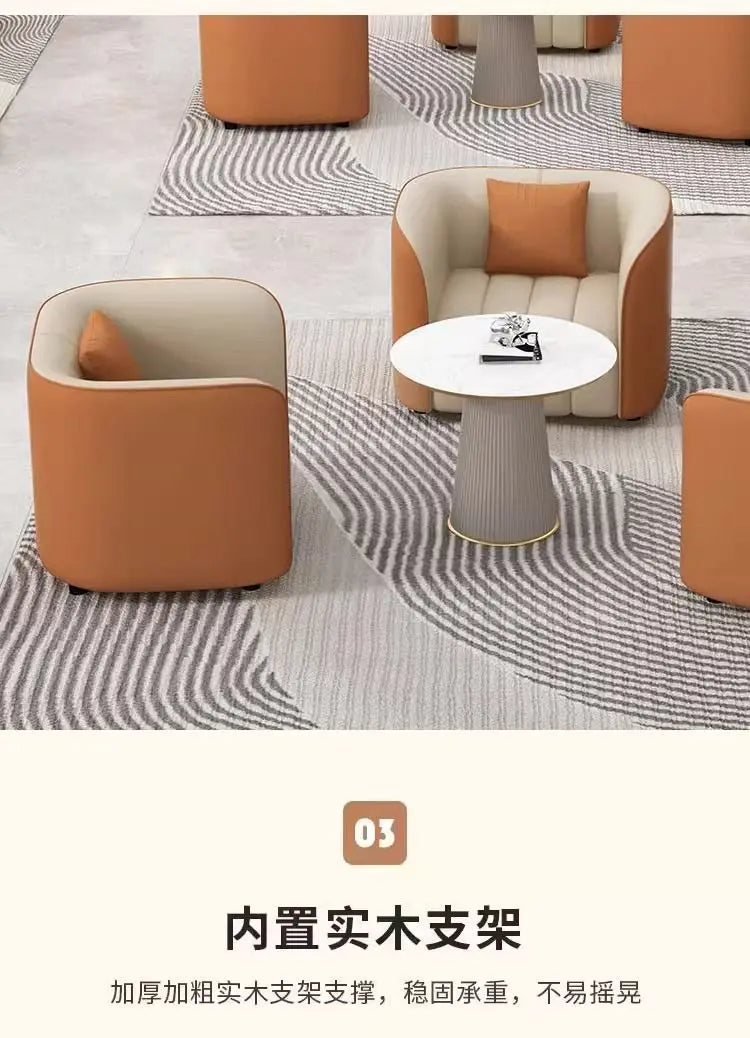 Custom. Hotel Lobby Luxury VIP Lounge Area Business Reception Sofa Sales Office Negotiation Sofa Set