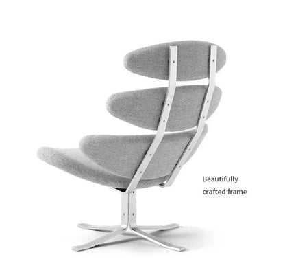 Modern simple chair stainless steel fish bone artistic sense high sense single sofa chair lazy