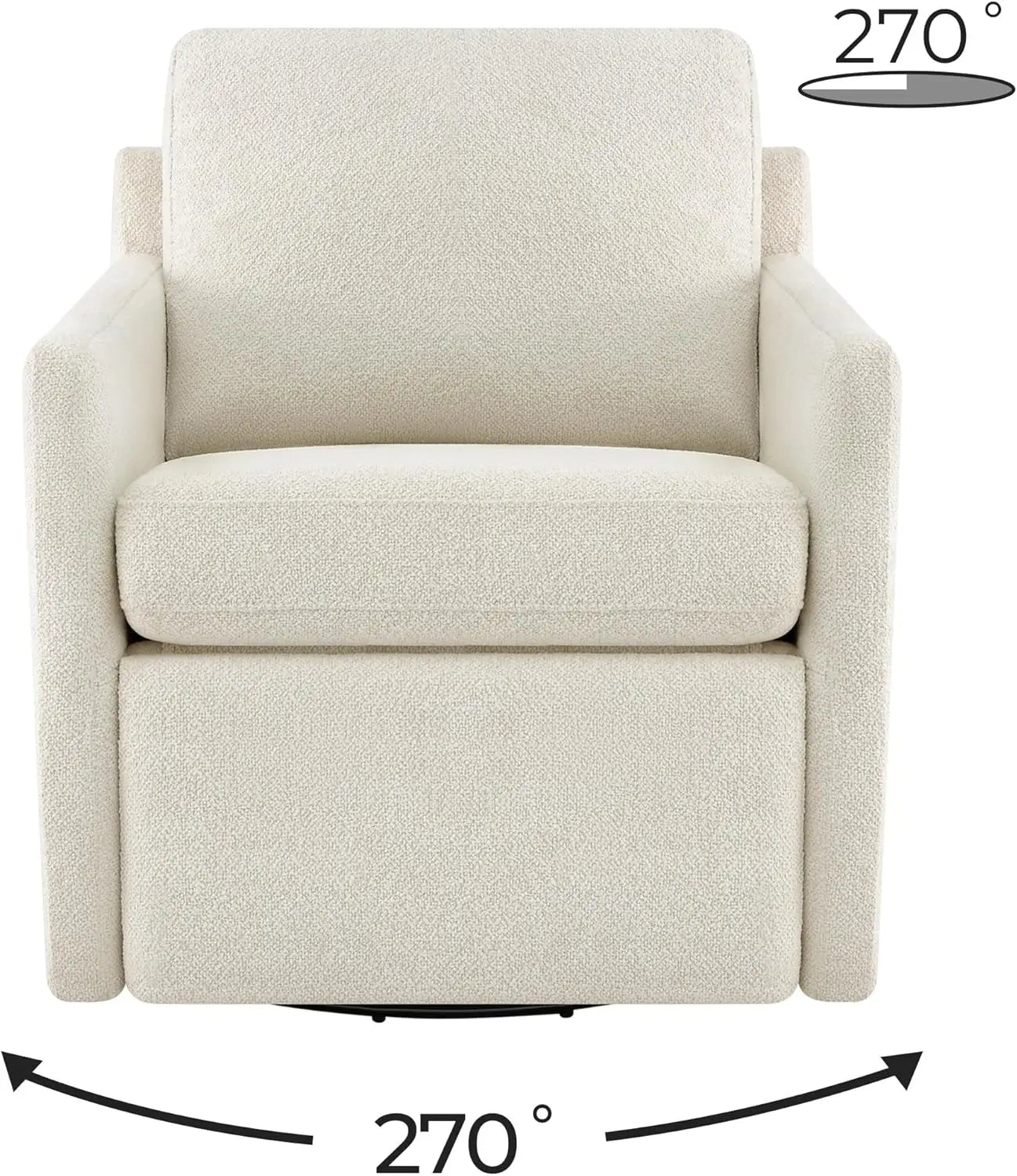 Swivel Accent Chair with Electric Footrests, Living Room Sofa Chair with Power Motor, USB and Type-C Ports, Cream