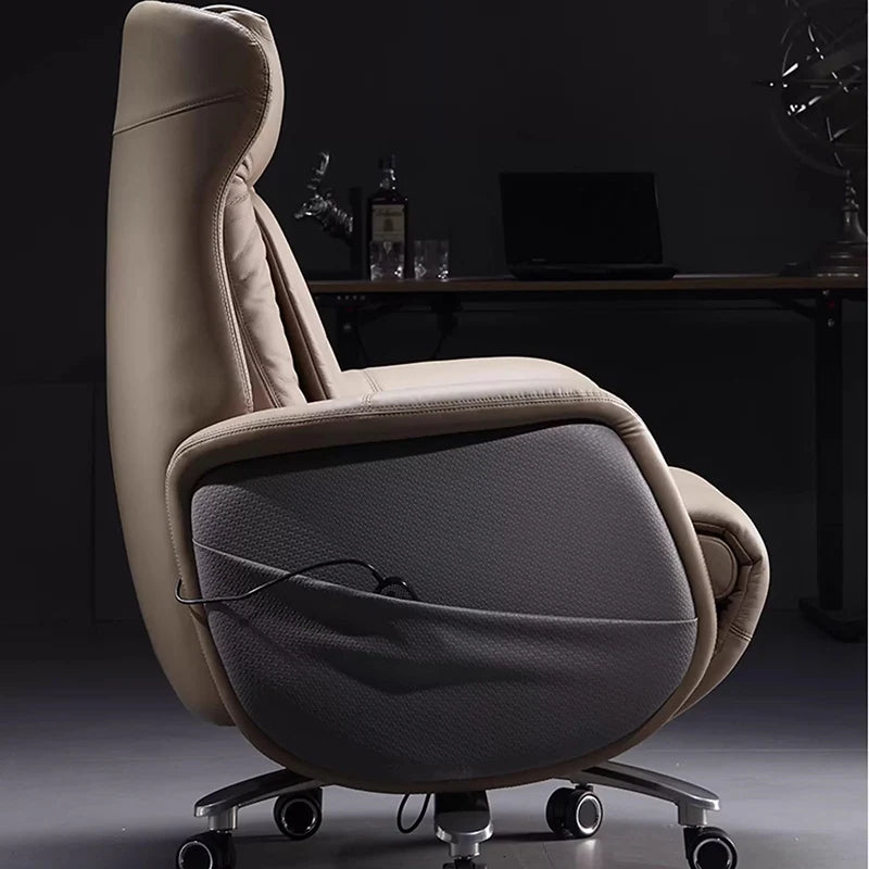 Computer Armchair Solid Wood Frame Furniture 7-Point Vibrating Ergonomic Chair With Wheels Electric Footrest Office Gamer